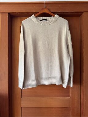 Jenni Kayne Cashmere Cotton Oversized Crewneck Sweater, NWOT, M